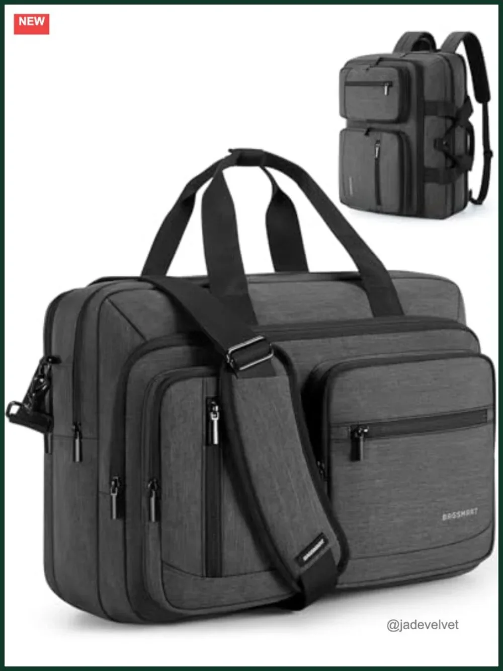 3-in-1 Laptop Bag for Men, 17.3 Inch Water-Repellent Shoulder Backpack